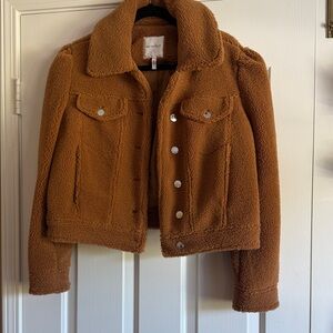 Avec Les Filles Tan Sherpa Jacket